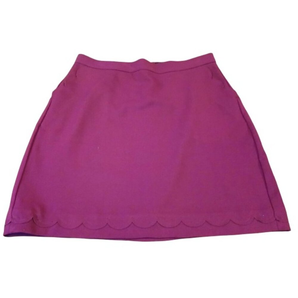 BANANA REPUBLIC Plum Scallop Stretch Career Skirt Size 4 - Picture 4 of 10